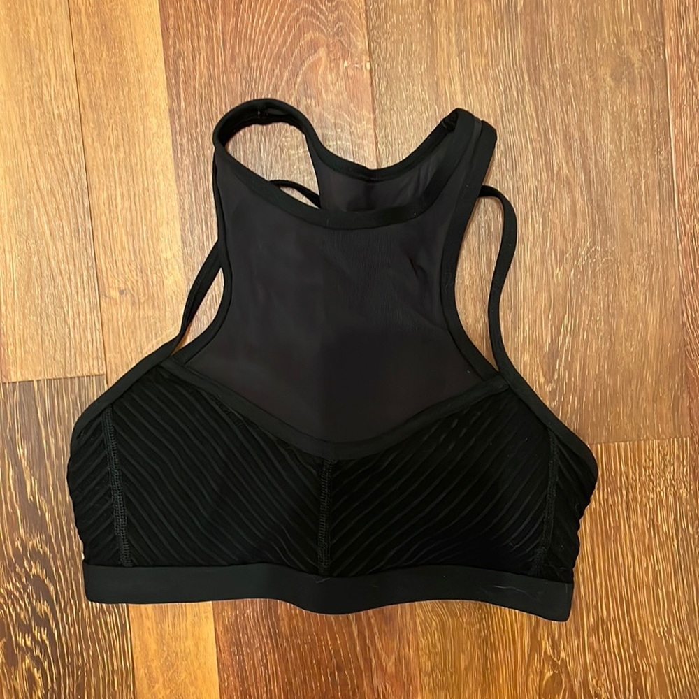 Lorna jane high neck mesh sports bra